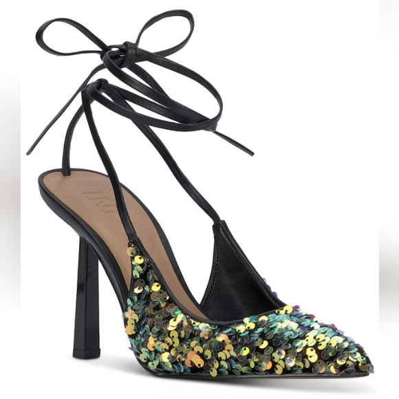 New w/Box INC International Concepts Sandaze 2 Ankle-Tie Sequin Dress Pump 6.5 - Picture 10 of 10